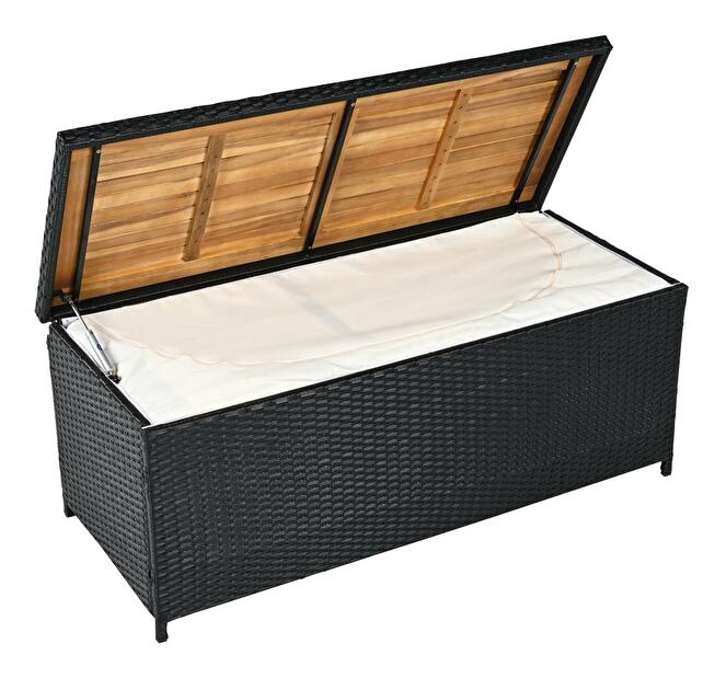 Zahradní úložný box Bilius (černá + přírodní + krémová)