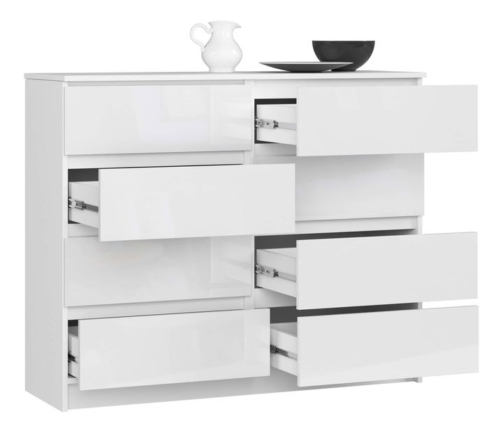 Komoda Kapil II (bílá + lesk bílý)