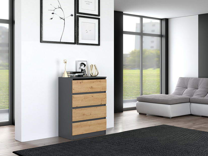 Komoda Musecalo 2 (antracit + dub artisan)