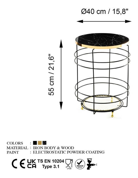 Konferenční stolek Museli 7 (černá)