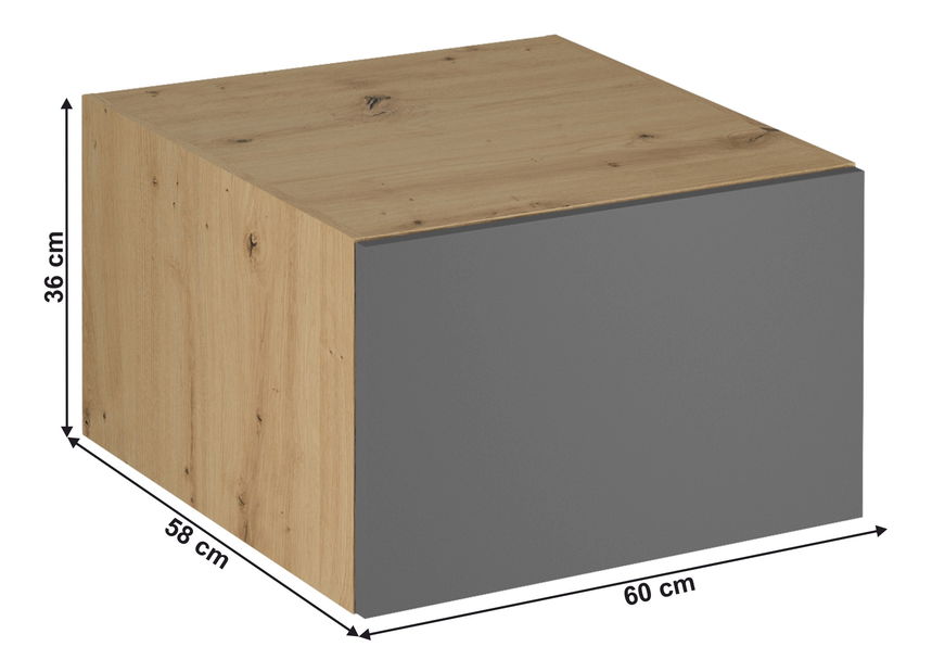 Horní kuchyňská skříňka N60 Langari (dub artisan + šedá matná)