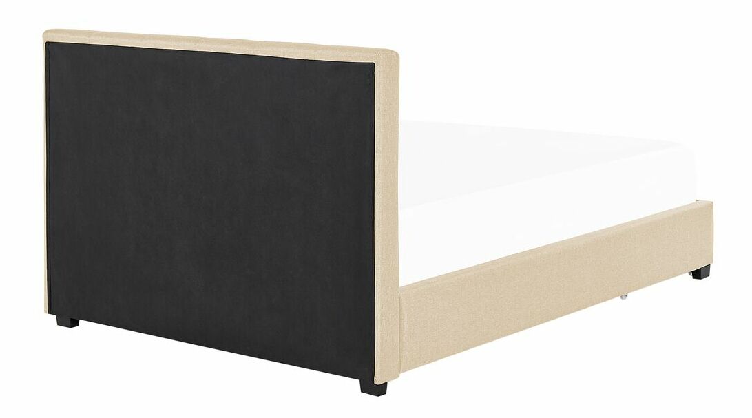 Manželská postel 140 cm Rhiannon (béžová) (s roštem a úložným prostorem)