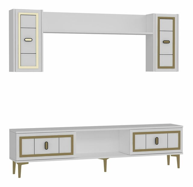 Obývací stěna Orino (bílá + dub safírový)