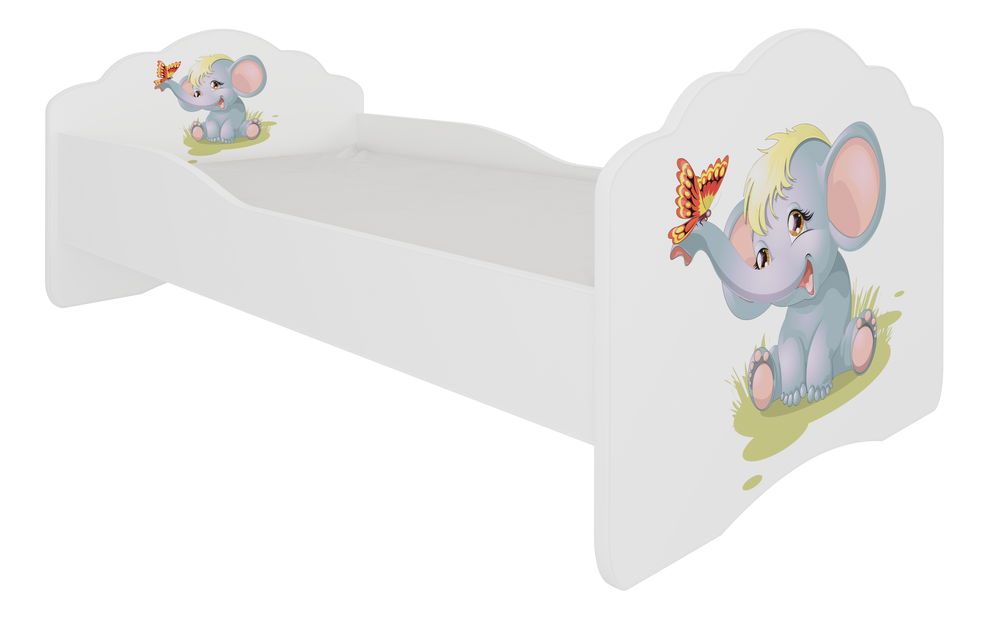 Dětská postel 140x70 cm Cassi (S roštem a matrací) (sloník)