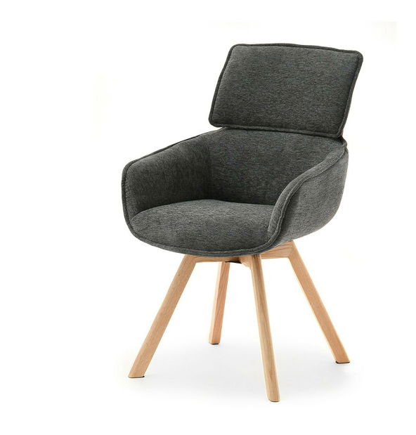 Jídelní židle Distorsion (grafitová + dub)