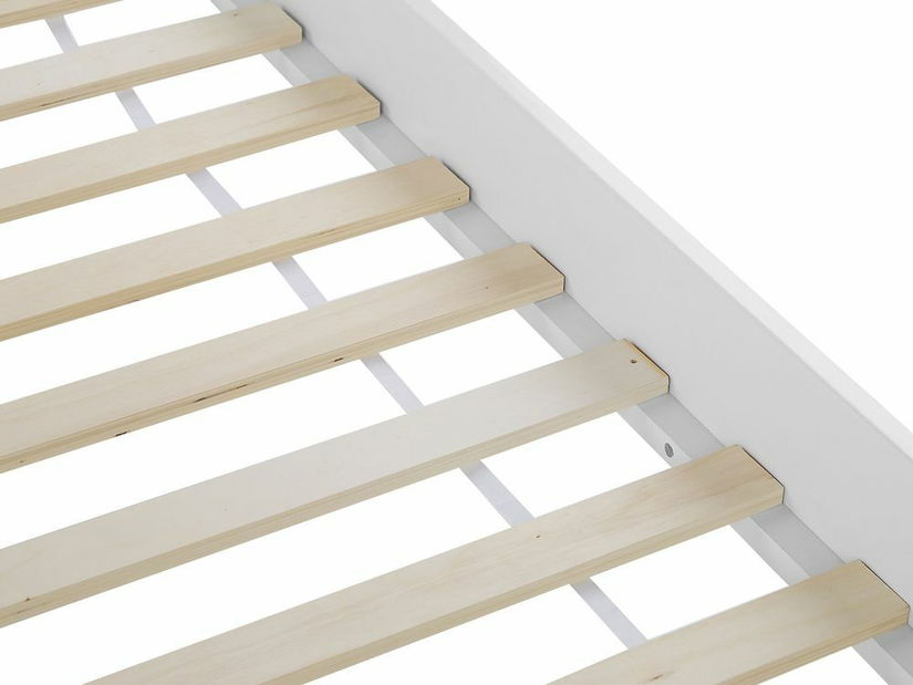 Manželská postel 180 cm CASTLE (s roštem) (bílá)