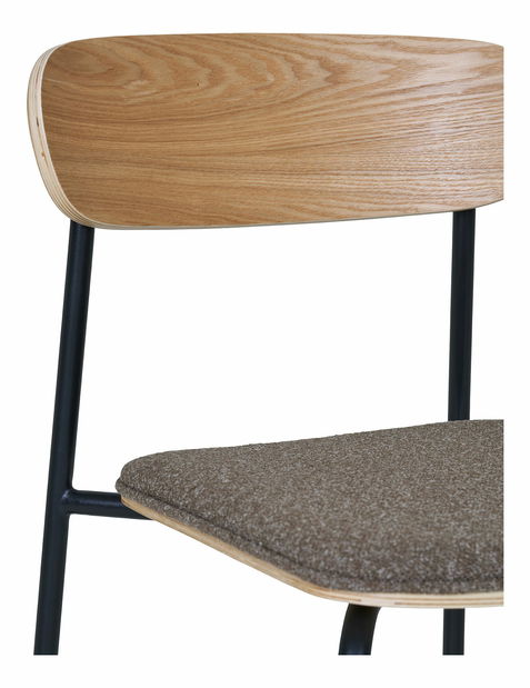 Jídelní židle Emelina 1 (přírodní + hnědá + černá)