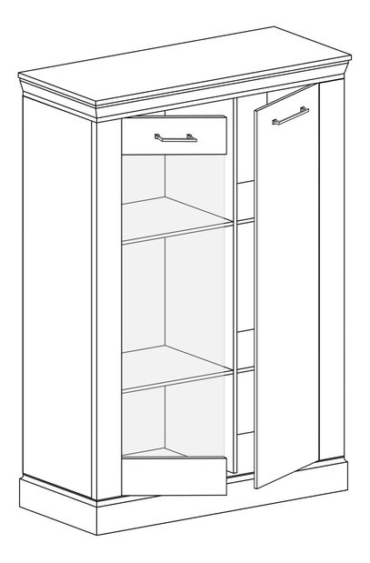 Vitrína Atena 12 (s LED osvětlením) (craft zlatý)