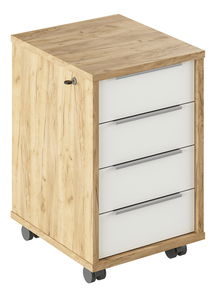 Skříňka na kolečkách Rumia 30 (dub artisan + bílá)