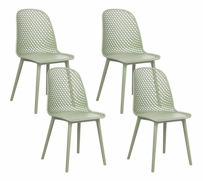 Set 4 ks jídelních židlí Erielle (zelená)
