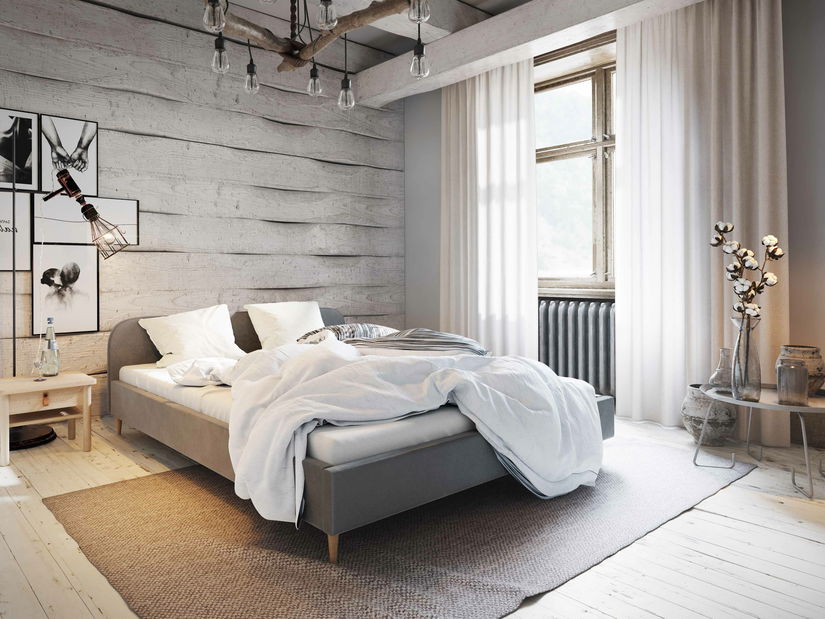 Jednolůžková postel 120 cm Lon (šedá) (bez roštu a úložného prostoru)