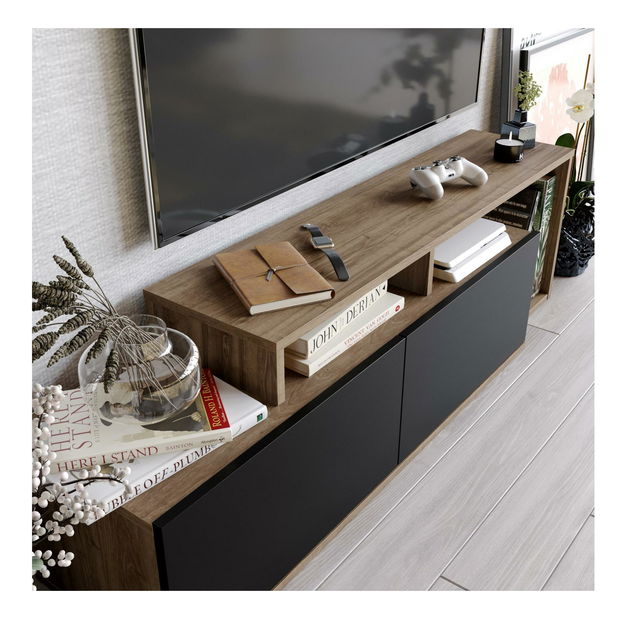 TV stolek/skříňka Neru (ořech + černá)