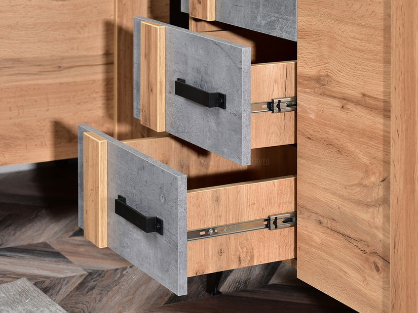 Obývací stěna Subrayado 01 (dub + černá)