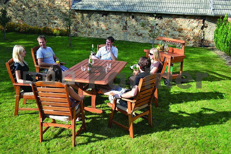 Záhradní nábytek Zaragoza 1+4 (Eukalyptus)