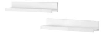 Poličky 2 ks. Indiko Typ 01 (bílá + lesk bílý)