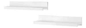 Poličky 2 ks. Indiko Typ 01 (bílá + lesk bílý)