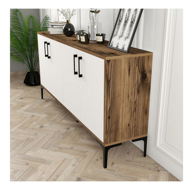 Skříňka Kim 160 (bílá + ořech)