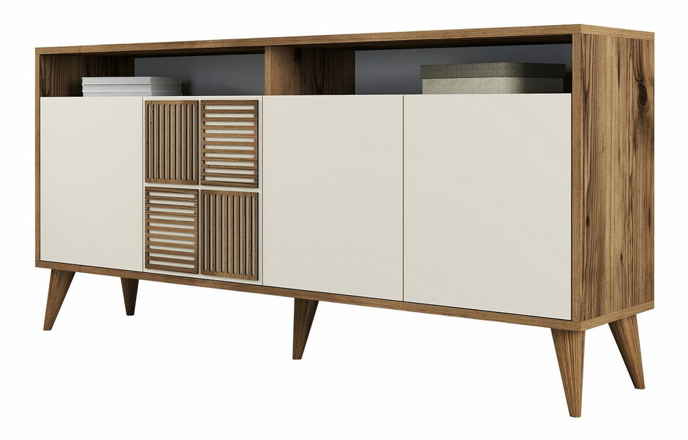 Skříňka Millano 3 (Ořech + Krémová)