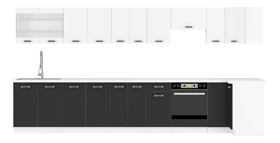 Dolní kuchyňská skříňka Oran 60 D 2F ZB (bílá + černá)