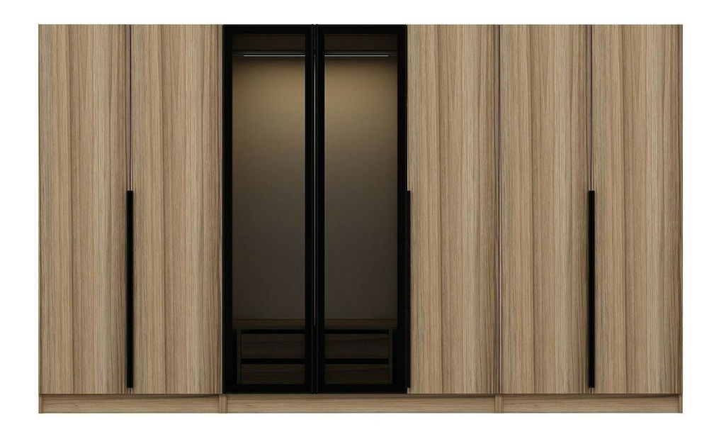 Šatní skříň Kalia 7822 (šedá + dub)