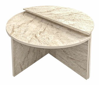 Set 2 ks. konferenčních stolků Doluna (travertin)