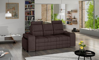 Pohovka Wendell (hnědá) (s taburetkami)