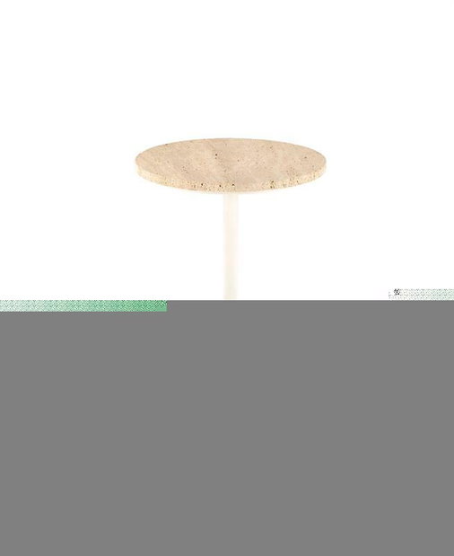 Příruční stolek Terazzo (travertin + bílá)