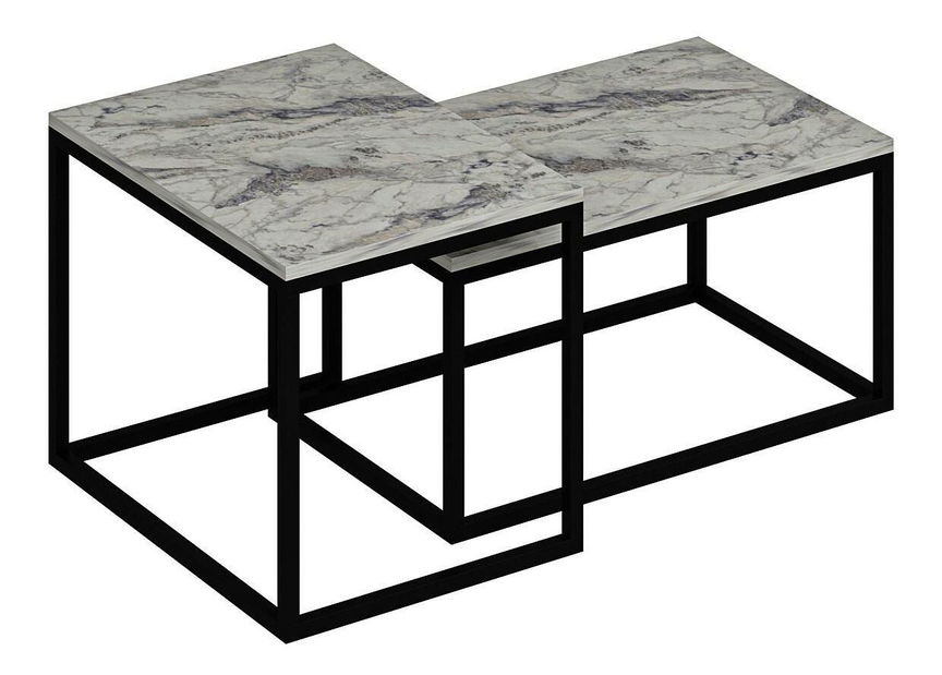 Set 2 ks. konferenčních stolků Lajka (mramor frézie)