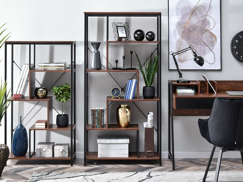 Regál Harp B (ořech + černá)