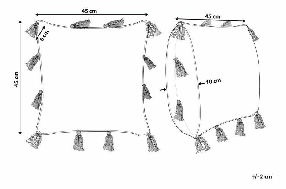 Ozdobný polštář 45 x 45 cm Toren (růžová)