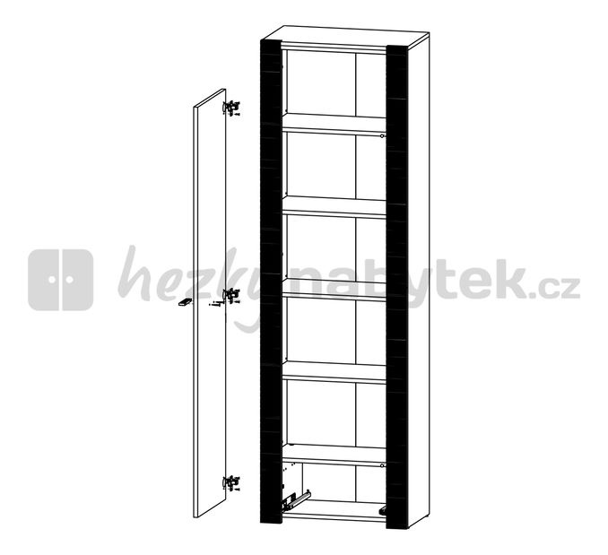 Policová skříň BRW Raflo REG1D1S/19/6