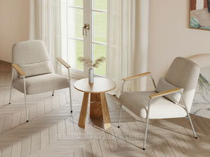 Relaxační křeslo Elesenta (dub + béžová)