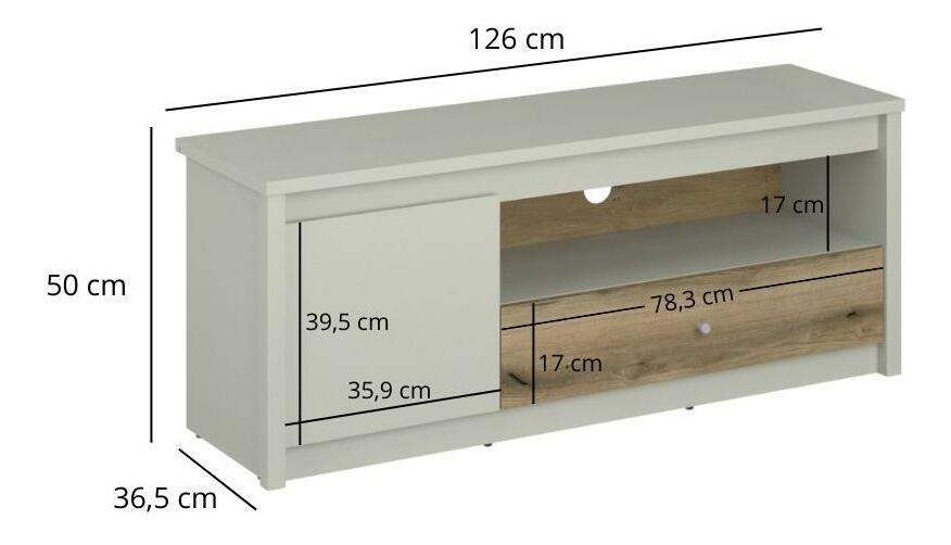 TV skříňka Kodro 1 (kašmír + dub evoke)