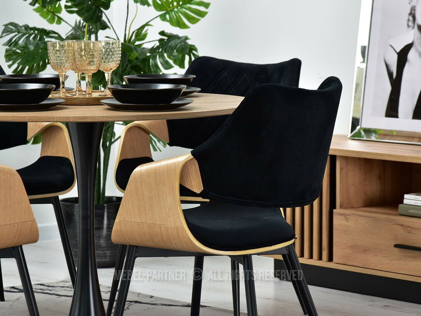 Židle Rolf K (dub černý + černá)