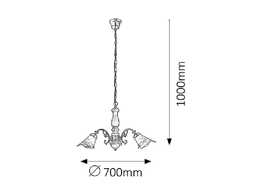 Lustr Rustic 3 7093 (bronzová + ořech vlašský + hnědá)