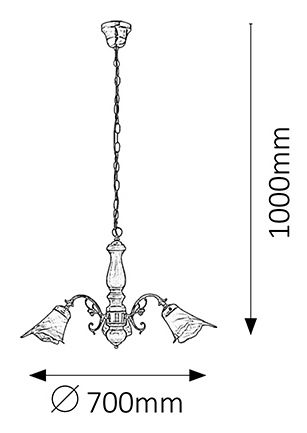 Lustr Rustic 3 7093 (bronzová + ořech vlašský + hnědá)