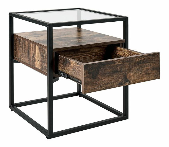 Příruční stolek Mauza (tmavé dřevo)