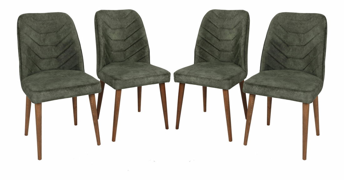 Set 4 židlí Dafne (Ořech + Tmavě zelená)