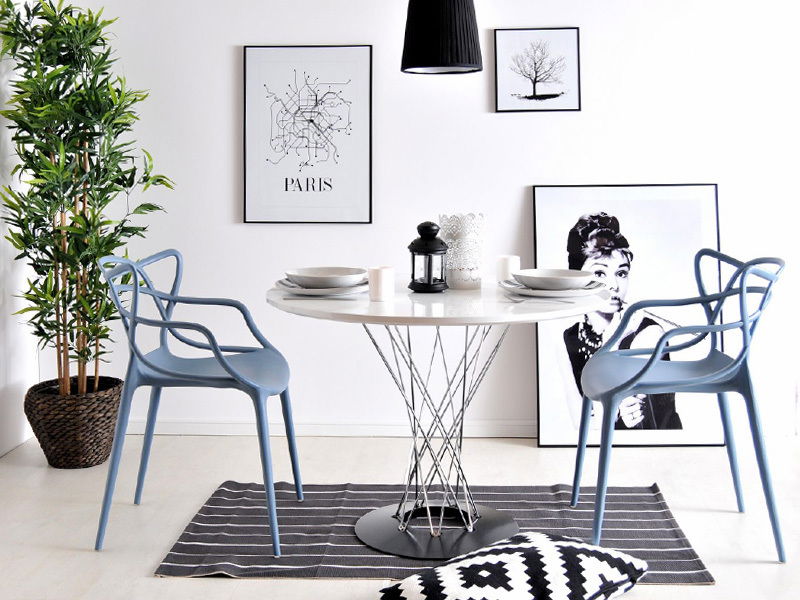 Jídelní stůl Torpedo (bílá + chromová)