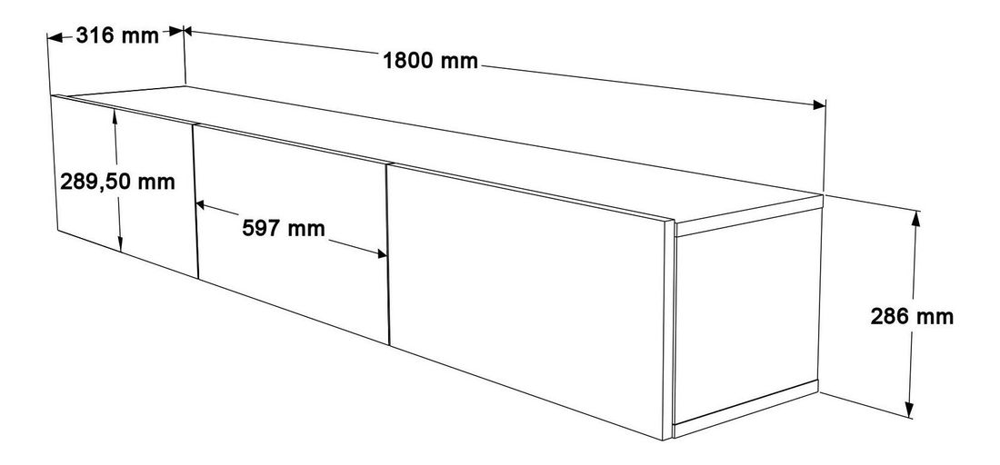  TV stolek/skříňka Cassius 2 (dub)