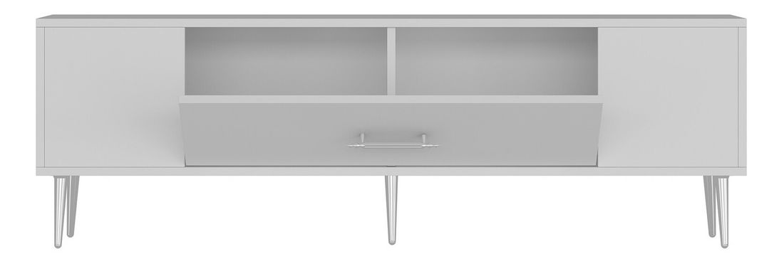 TV stolek/skříňka Dekondino (bílá + stříbrná)