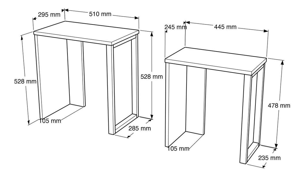 Set 2ks. konferenčních stolků Nimelo 3 (ořech + dub)