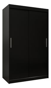 Šatní skříň 120 cm Toki (Černá matná + Černá matná)