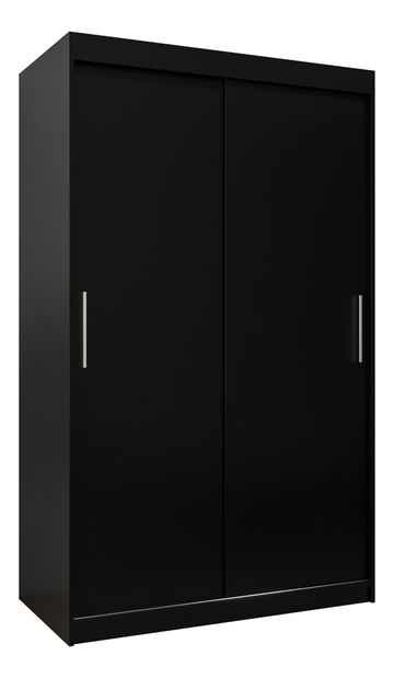 Šatní skříň 120 cm Toki (Černá matná + Černá matná)