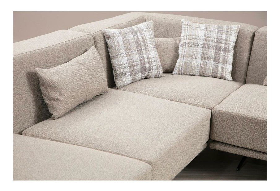 Rohová sedačka Bentelona (L) (béžová + černá)