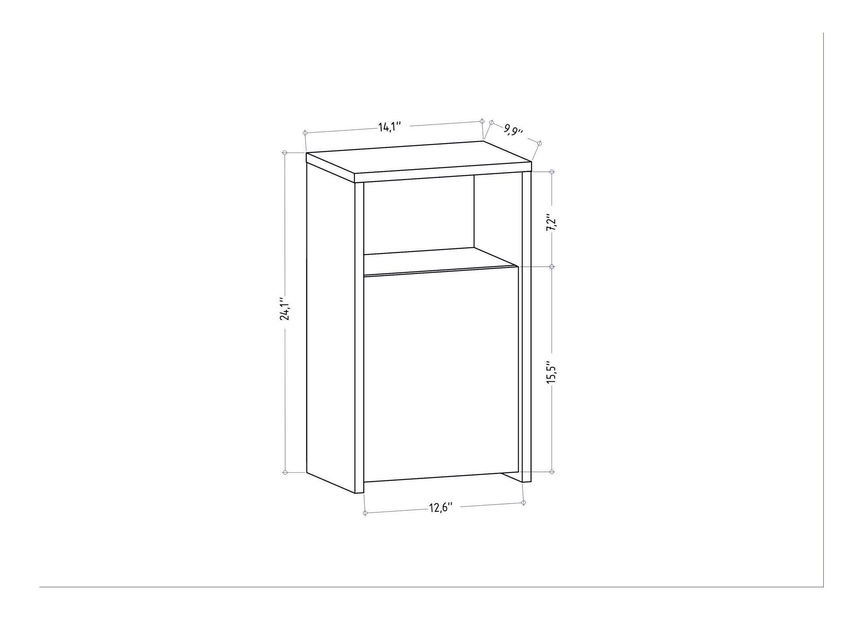 Závěsný noční stolek Cerlono (bílá)