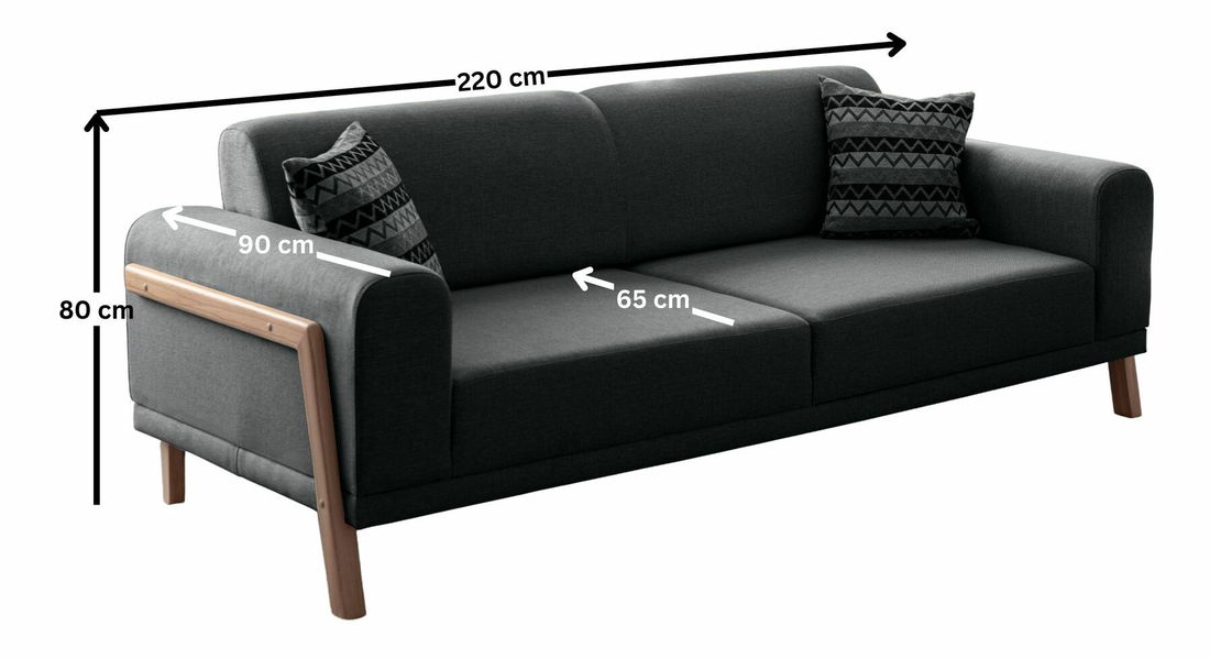 Pohovka trojsedačka Rion (antracit)