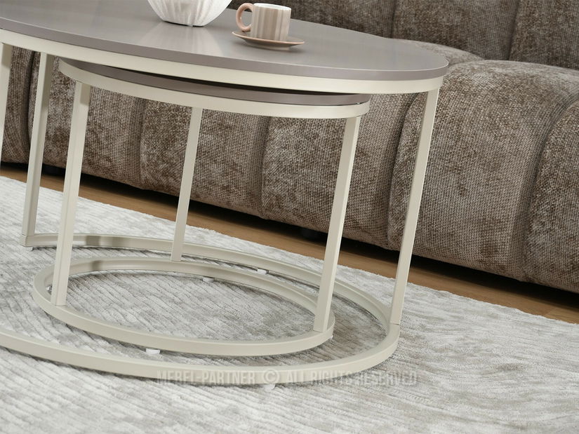 Konferenční stolek Krael (béžová + krémová)