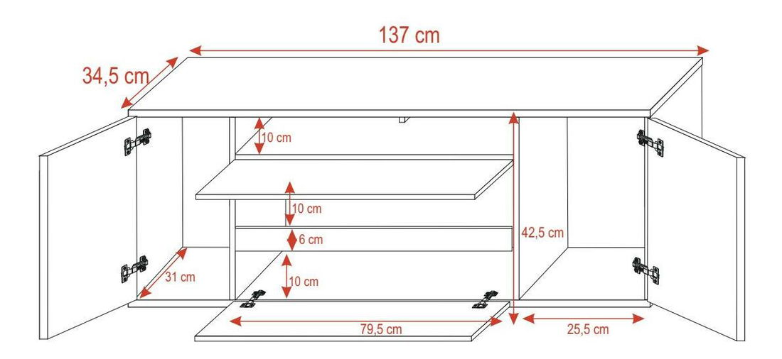 TV skříňka/stolek Boss (s osvětlením) (dub wotan + šedá)