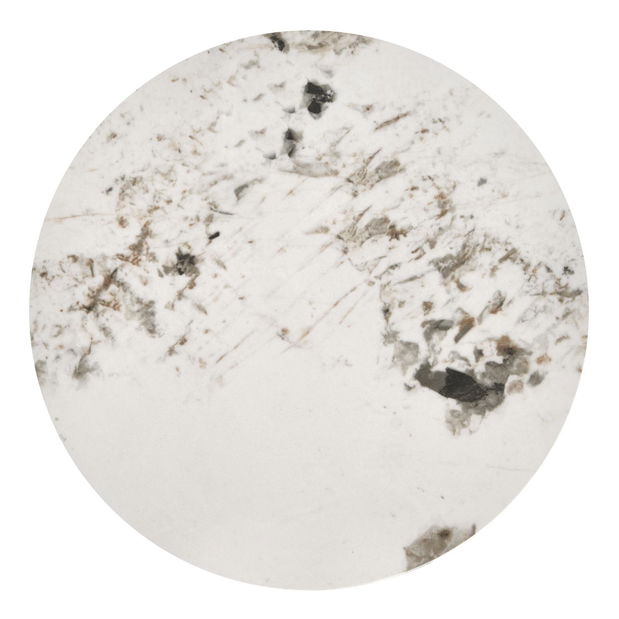 Příruční stolek Verdi (bílý mramor + bílá)